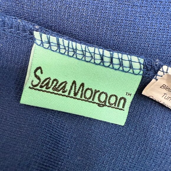 Sara Morgan Womens Plus Size 24WP Blue Polyester Elastic Waist Pants Wide Leg - Picture 3 of 10